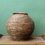 Burgundy in braided straw