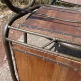 Set of 6 indu chairs in metal and exotic wood.