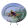 Antique large oval Limoges porcelain dish with painted pheasant decoration.