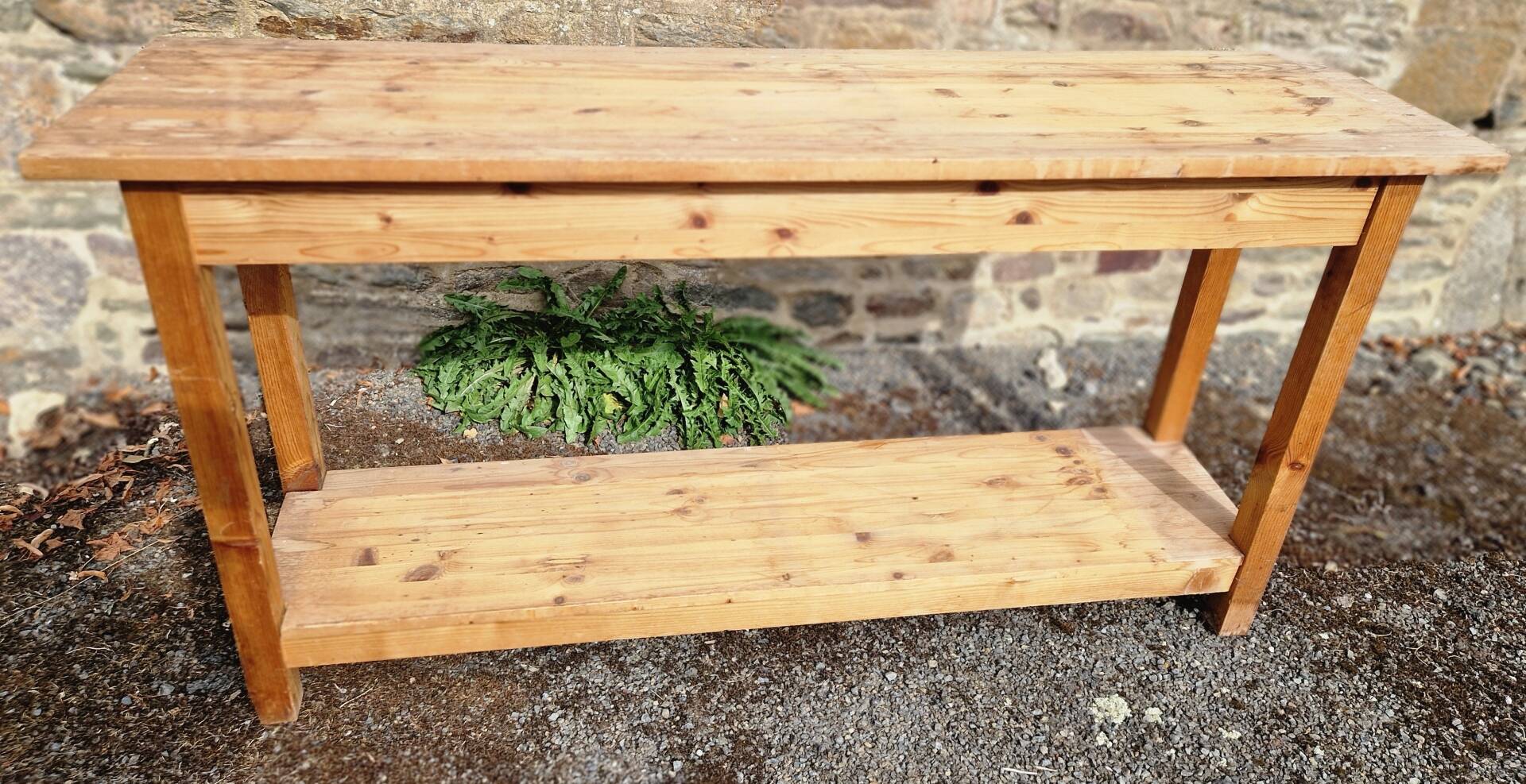 Solid wood console table