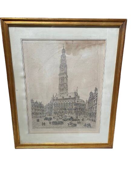 Engraving of the Arras town hall