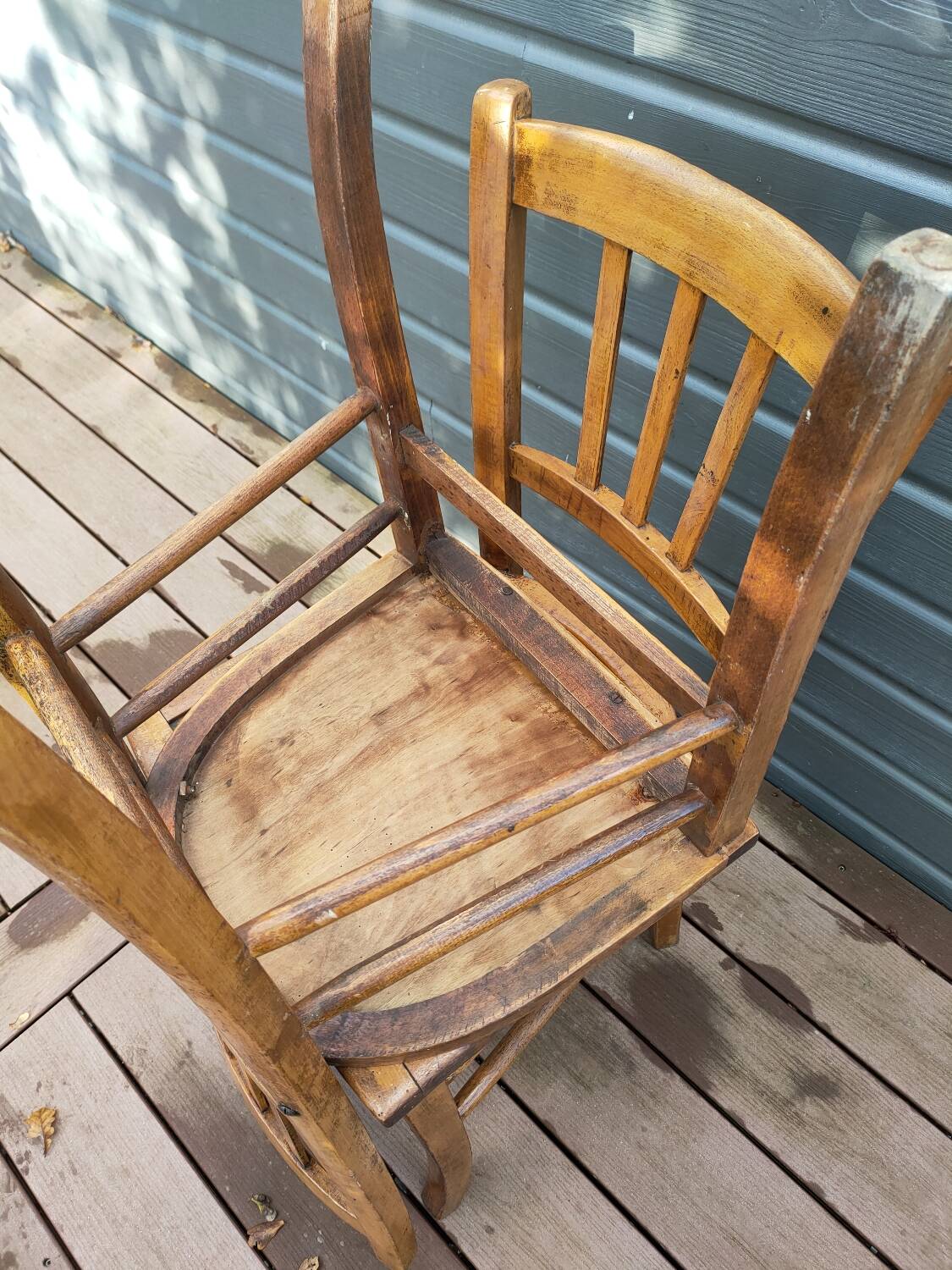 Pair of vintage beech bistro chairs