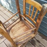 Pair of vintage beech bistro chairs