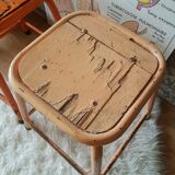 Pair of low metal stools industrial workshop - vintage