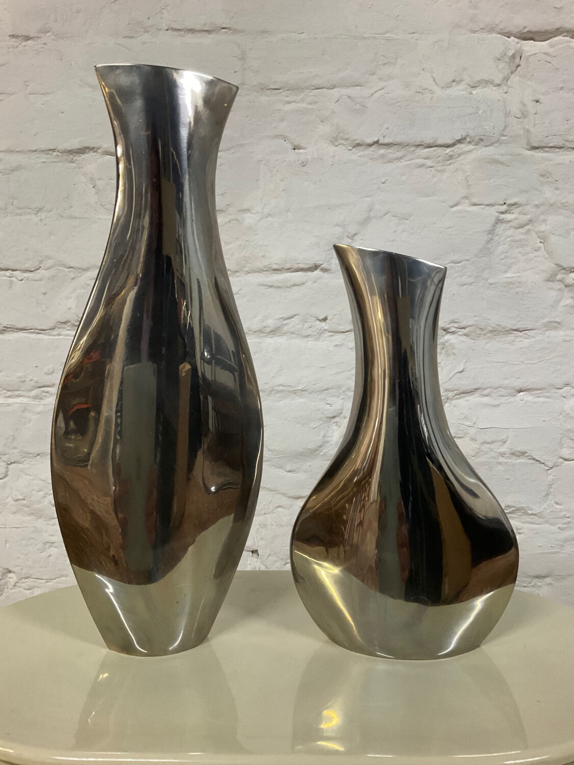 Duo of brass vases from the 60s