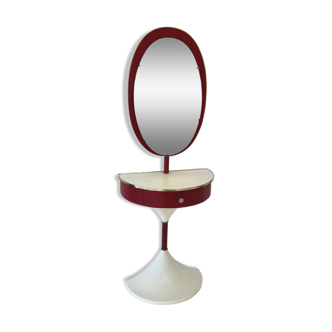 Red and white dressing table