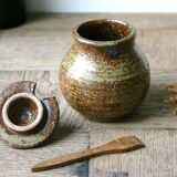 Pot en grès pyrité