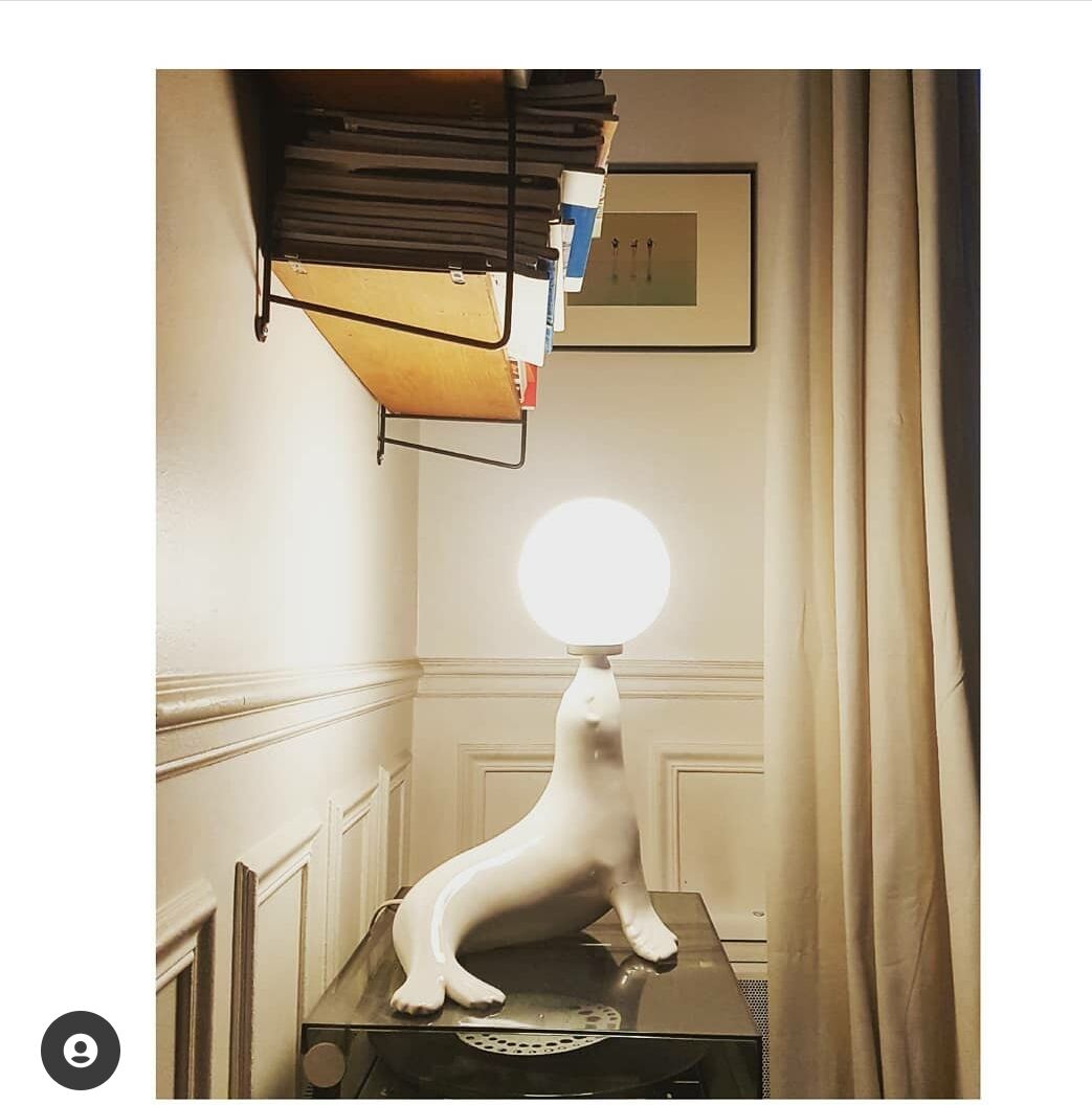 Vintage sea lion lamp