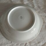 Hollow serving dish in limoges porcelain flower baskets, fruits - early 20th