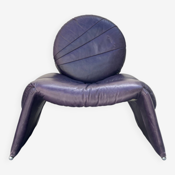 Fauteuil Calipso en Cuir par Vittorio Introini pour Saporiti, Italie, 1970s