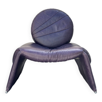 Fauteuil Calipso en Cuir par Vittorio Introini pour Saporiti, Italie, 1970s