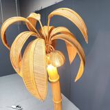 Vintage bamboo palm tree floor lamp, 1970s