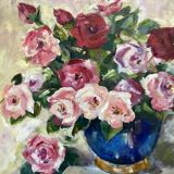 Oil painting on canvas signed, dimensions: height - 49 cm - width - 44 cm -