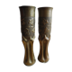 Pair of vases with engraved shell casings, WW1 trench art