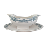 Saaucière in iron earth sarreguemines model carina decoration blue frieze