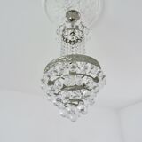 Lustre montgolfière panier à pampilles