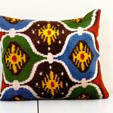 Ikat velvet pillow cover