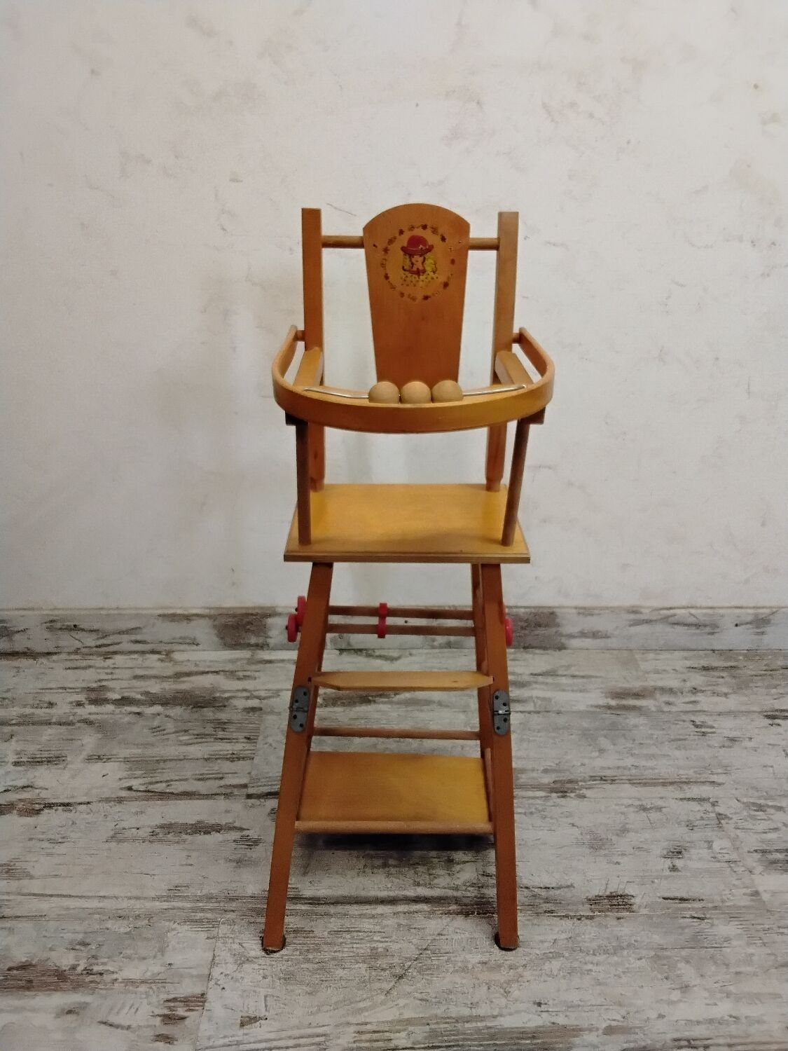 Transformable antique doll high chair