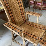 Rattan chaise longue