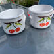 2 pots terrines déco cerises Vintage