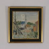Original Oil on Canvas – “Village” (Attributed to H. Benneth) – Framed