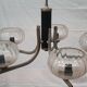 Art deco chandelier in metal and glass
