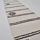 Vintage White Antique Hemp Kilim Runner sku3885