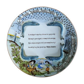 Sardine advertising plate À mieux Frères