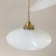 Pair of suspensions in white opaline