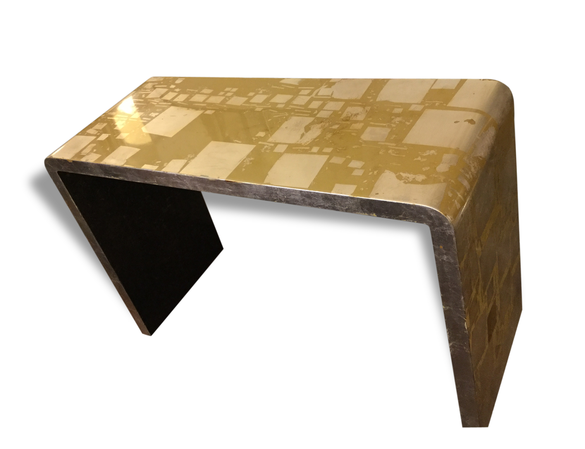Yellow and white gold lacquer coffee table