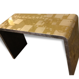 Table basse en laque jaune et or blanc