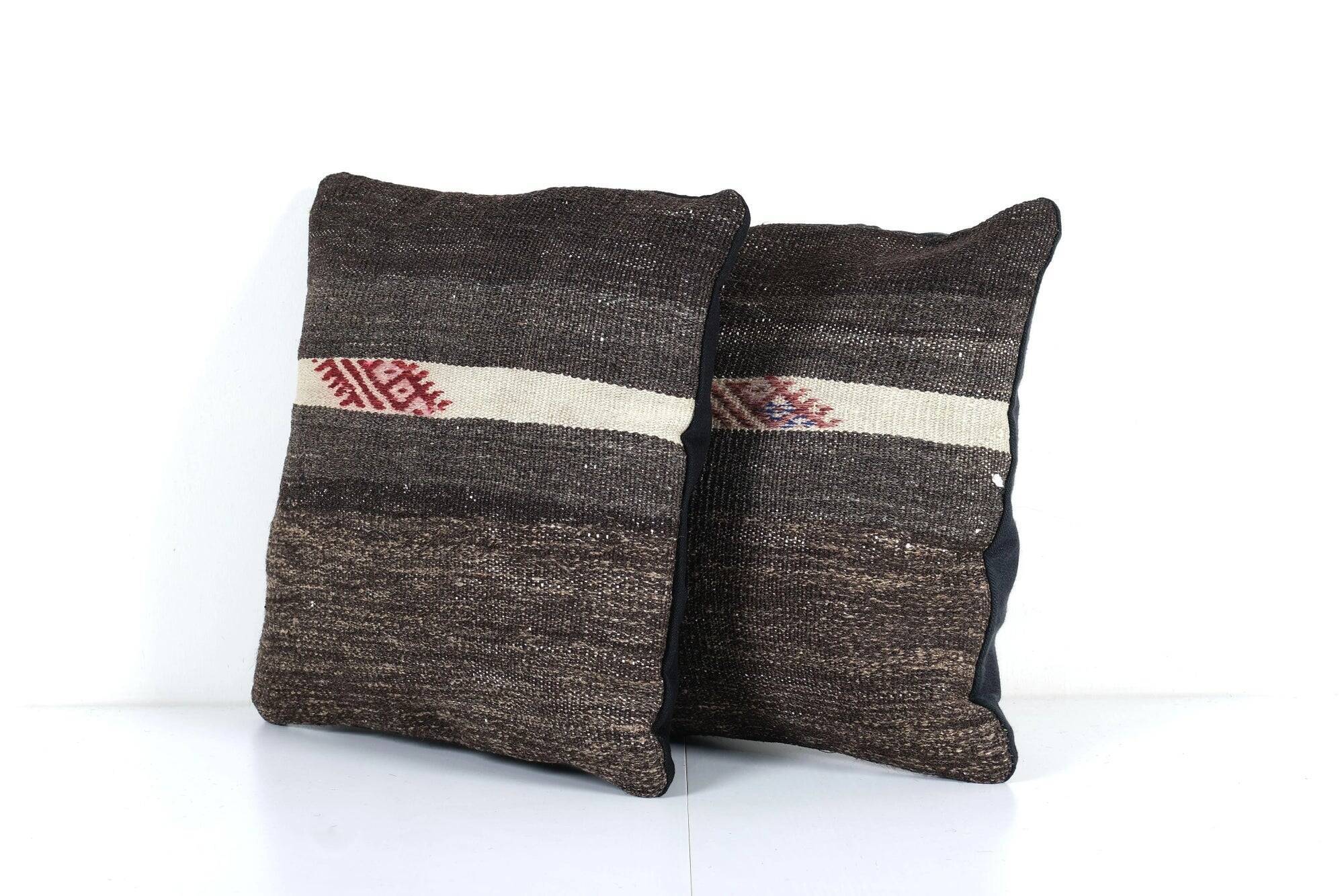 Set of 2 vintage kilim cushion covers 41x41 cm