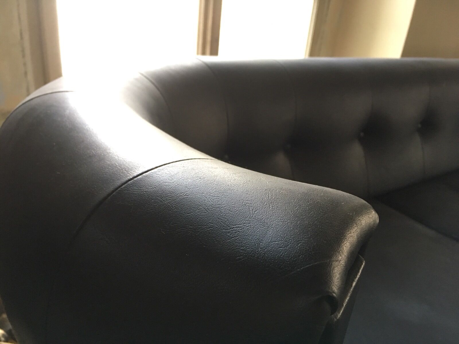 Sofa leatherette and chrome France 1970 s