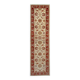 Tapis de couloir/d'escalier en laine crème et rouge fait main, motif floral, idéal pour les entrées et les escaliers.