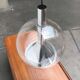 Suspended globe lamp in glass from the German space age by Erco.