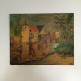 Tableau rivière en automne