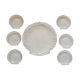 Flat set and 6 shell-shaped glass ramekins