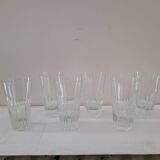 Set of 6 antique faceted glasses – vintage bistro from the 60s/70s