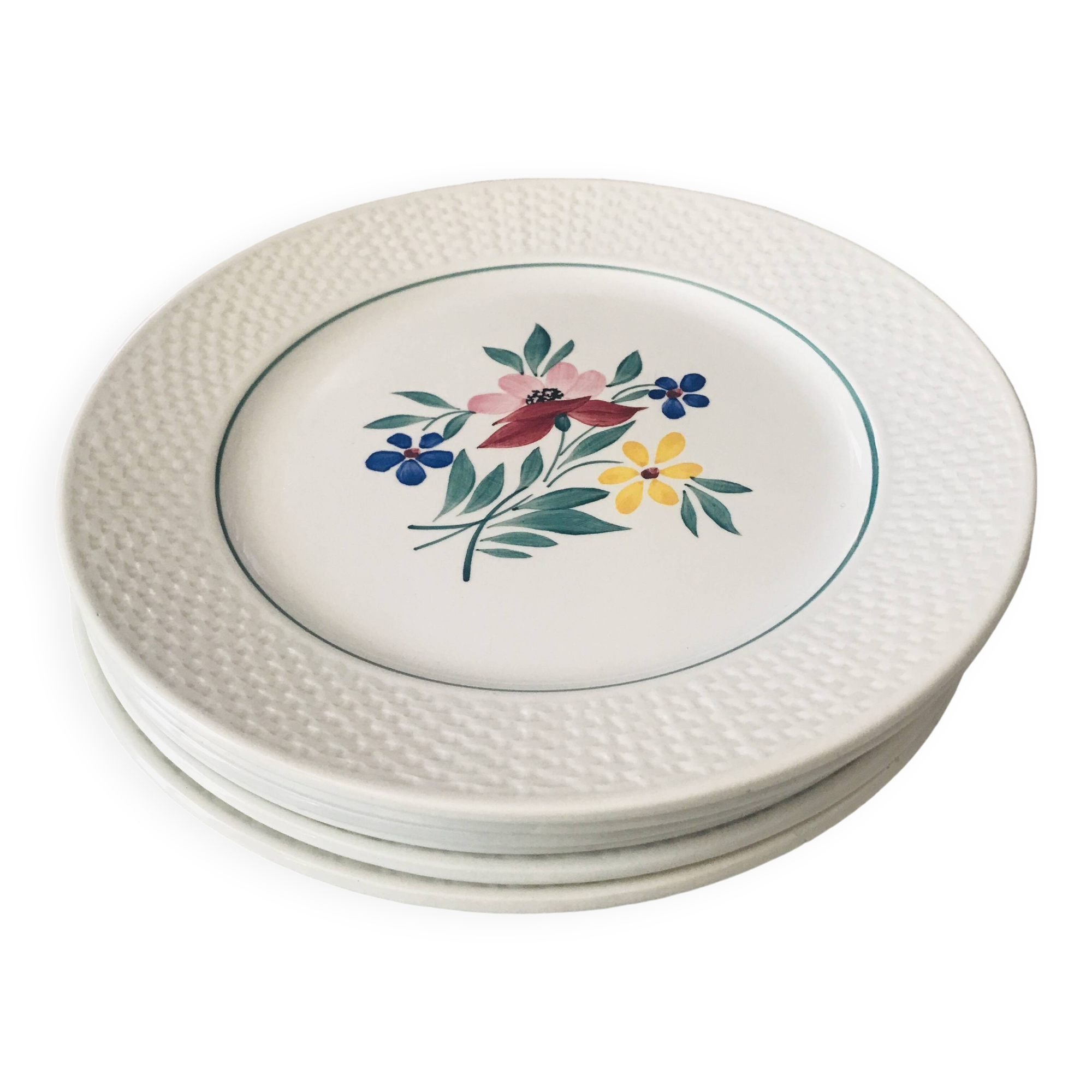 Fabiola Digoin Sarreguemines flat plates from the 50s