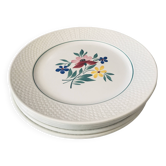 Assiettes plates Fabiola Digoin Sarreguemines années 50