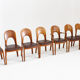 Vintage Danish teak dining chairs by Niels Koefoed set of 8