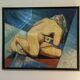 Modern painting "Geometric Nude", signed R. Smyth 1991