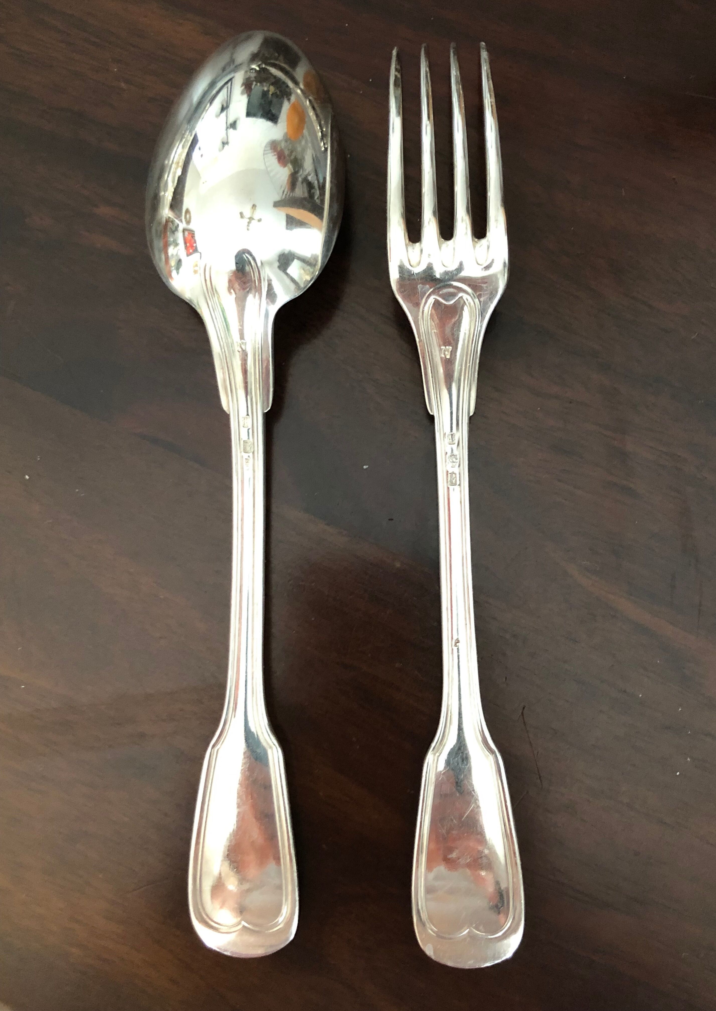 Housewife in silver metal Christofle 38 pieces