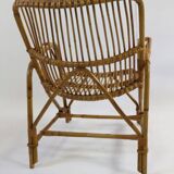 Pair of vintage bamboo armchairs, Bonacina style
