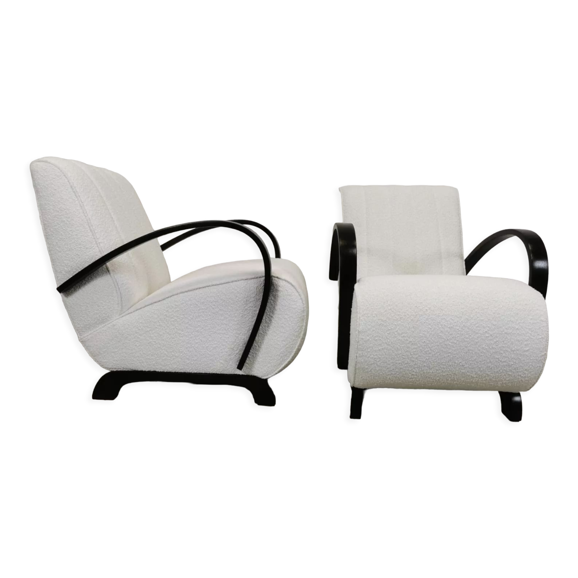 Restored armchairs by Jindrich Halabala, Set of 2