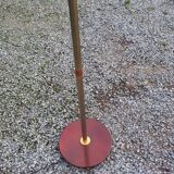 1970s design floor lamp in gold and orange chrome metal with 4 glass tulips