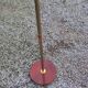 1970s design floor lamp in chrome metal with gold and orange, featuring 4 glass tulips.