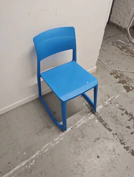Stackable cafeteria chair Pacific Blue