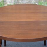 Round wooden table with 1 extension, wooden dining table, dining room table, kitchen table
