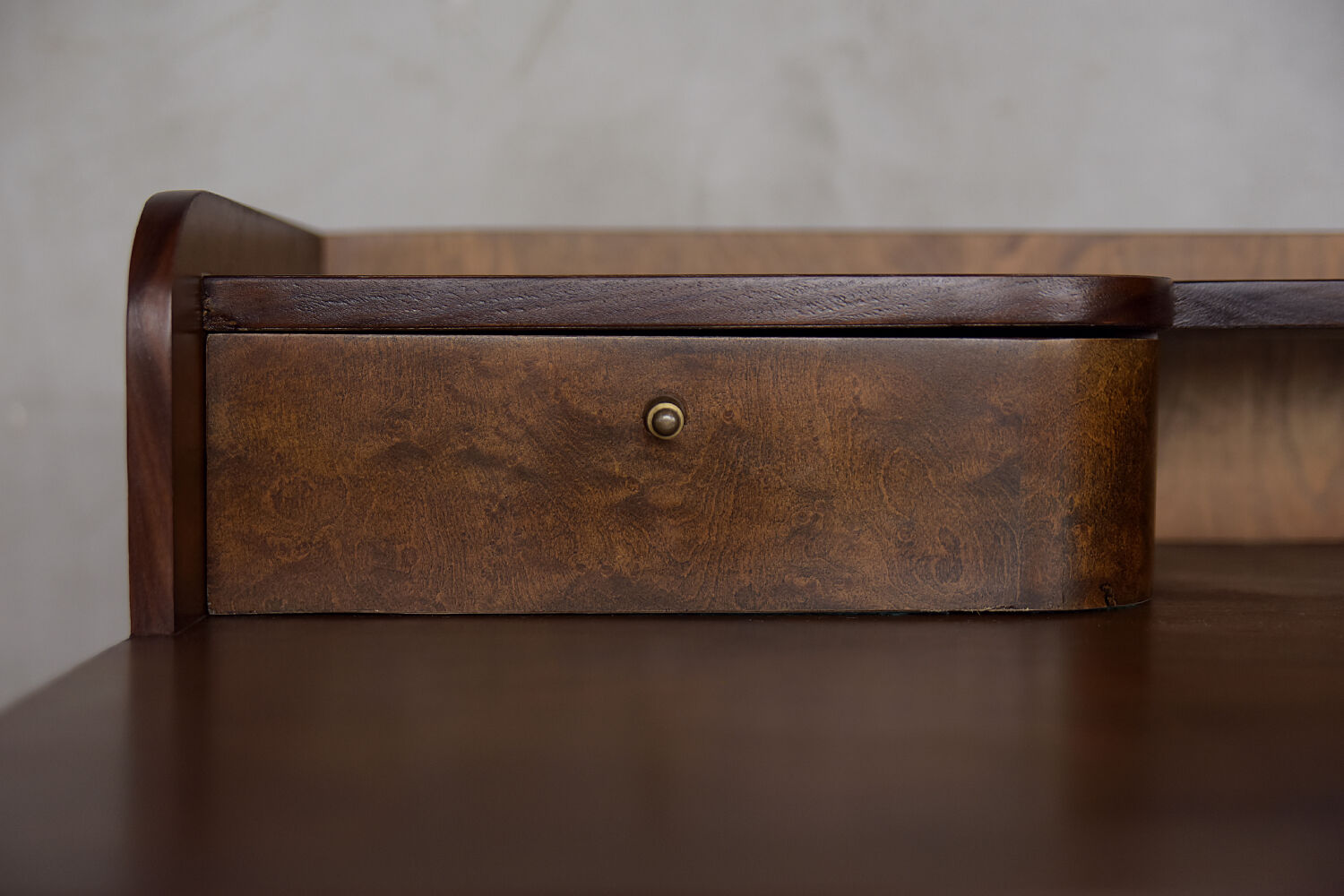 Vintage mid-century german walnut lady desk, 1950s